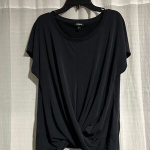 Express Elegant Black Short Sleeve Top